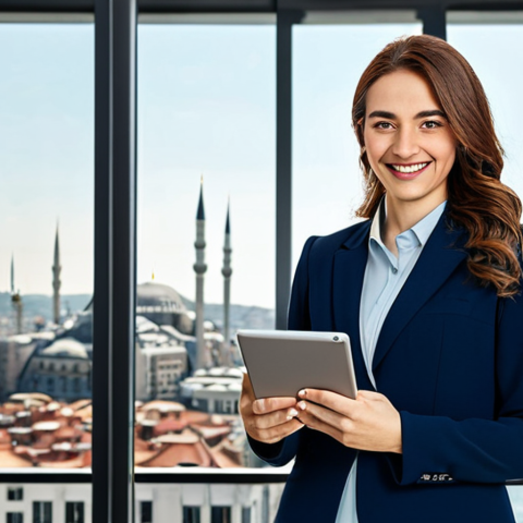 스웨덴의 복지 정책 - Modern Office Environment**

"A professional businesswoman in a modest, tailored blazer and dress pa...