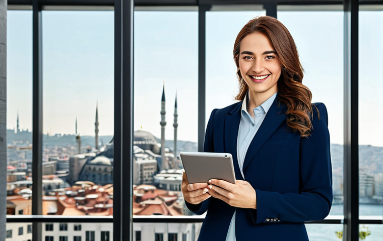 스웨덴의 복지 정책 - Modern Office Environment**

"A professional businesswoman in a modest, tailored blazer and dress pa...